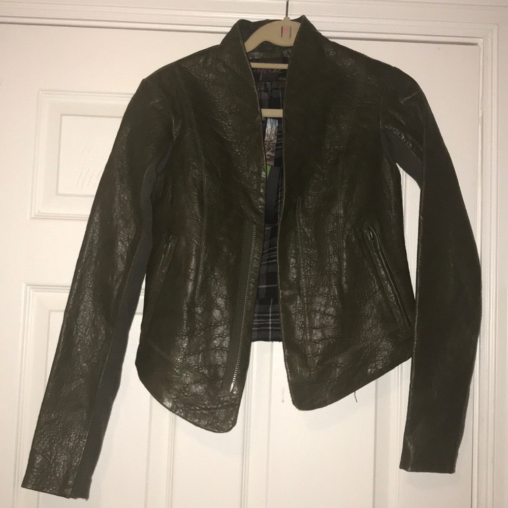 Lazerade/Veda Moto Jacket Textured Leather Finish